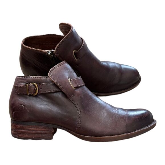 s-l400.jpg Born | Kristina Slip on Ankle Bootie in Dark Brown | 9